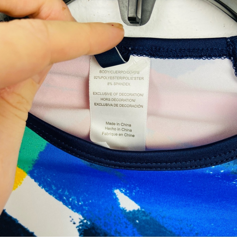NWT NAUTICA UPS 30+ multi colored paint brush long sleeve rash guard size small - Picture 7 of 14